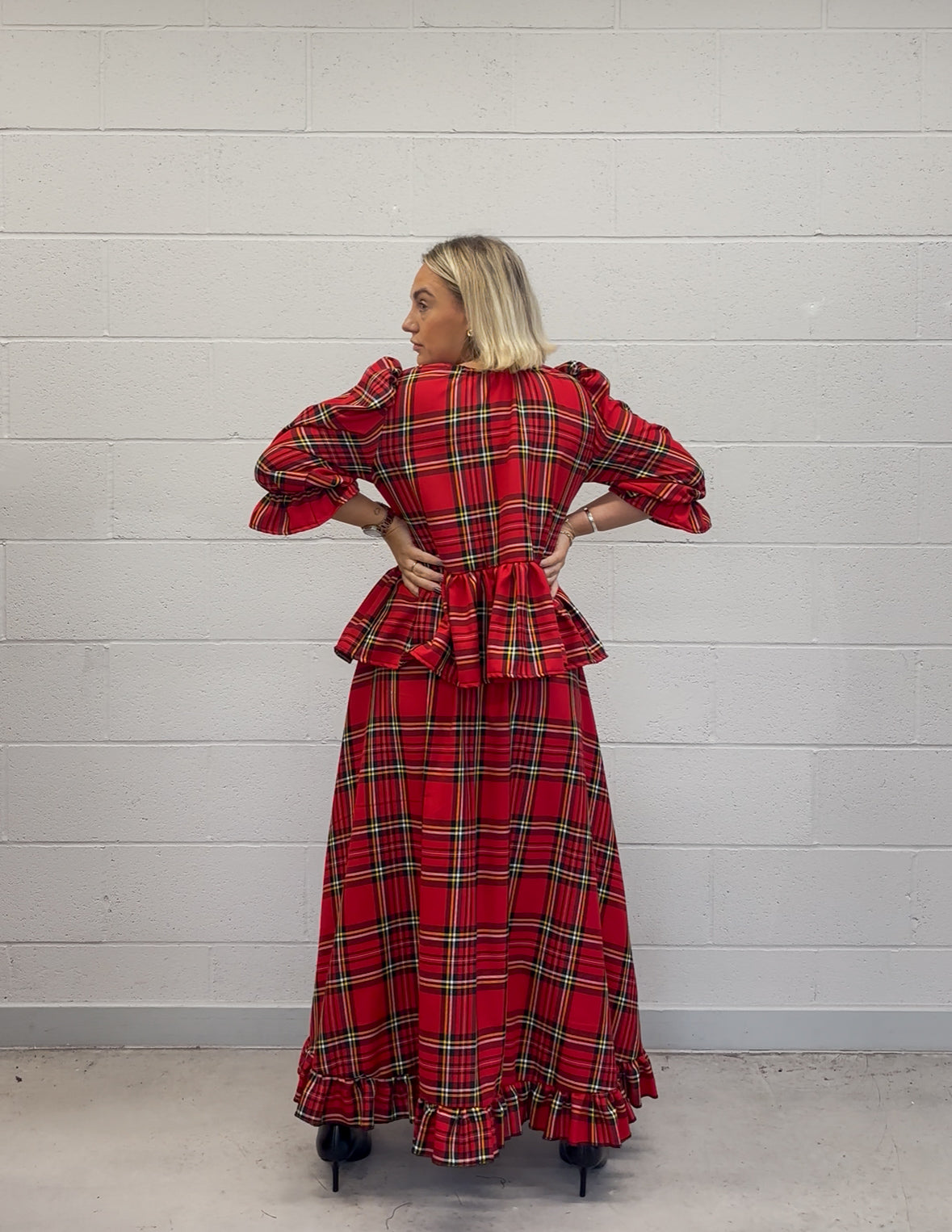 PRE ORDER RED TARTAN RUFFLE SKIRT