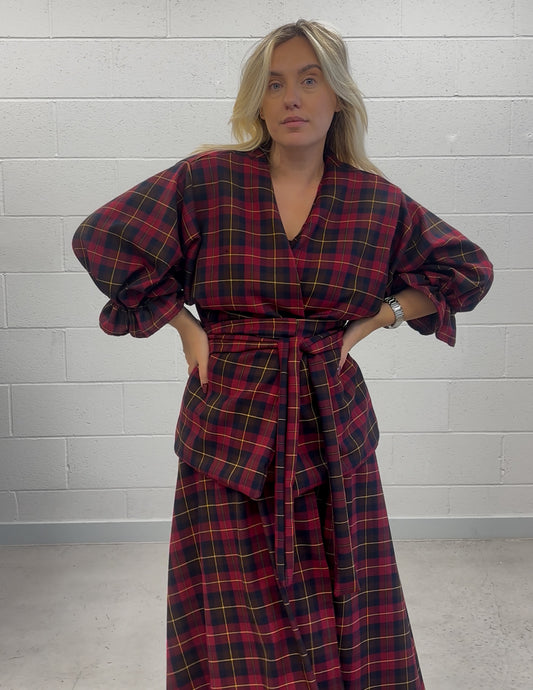 PRE ORDER RED/BROWN TARTAN FLORA JACKET