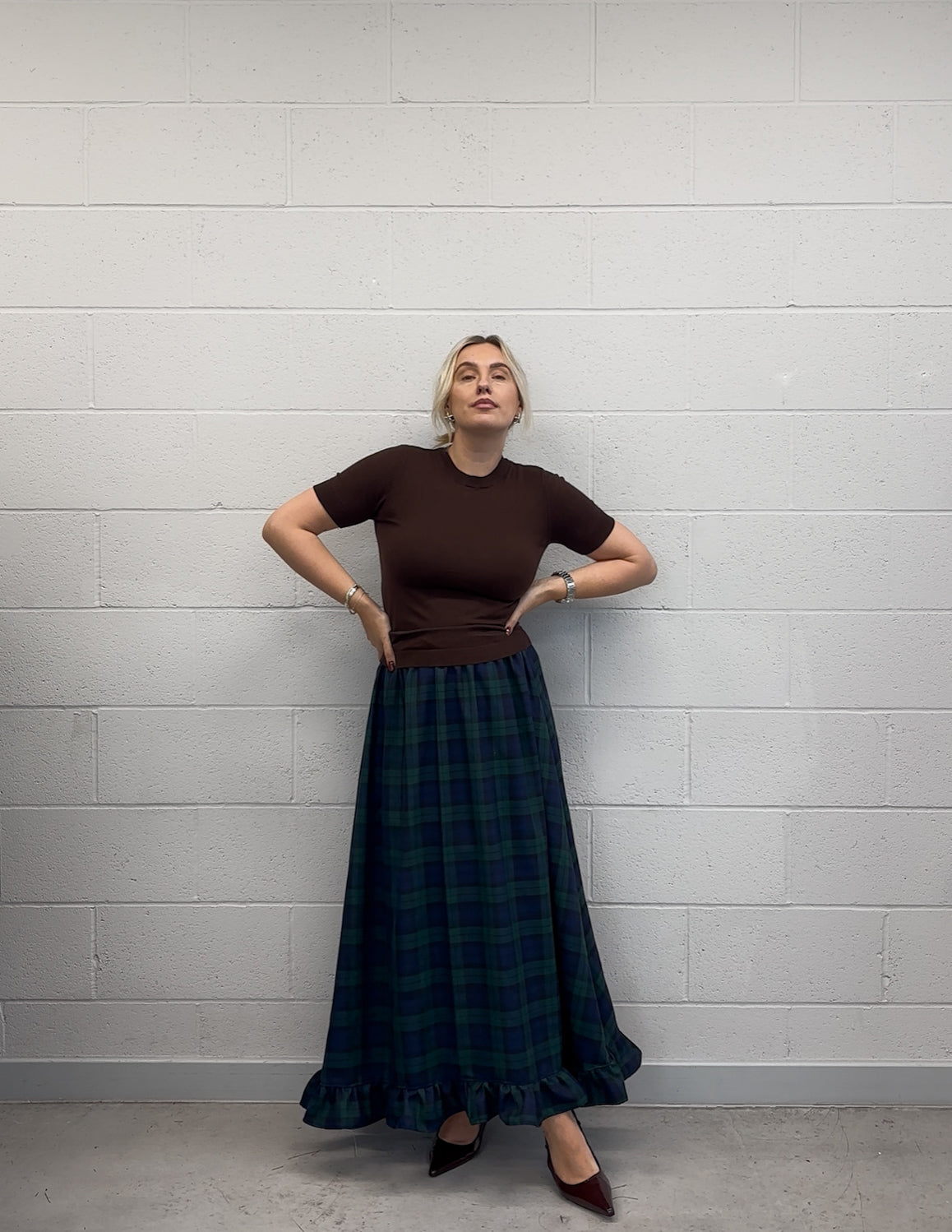 PRE ORDER GREEN WATCH TARTAN RUFFLE SKIRT
