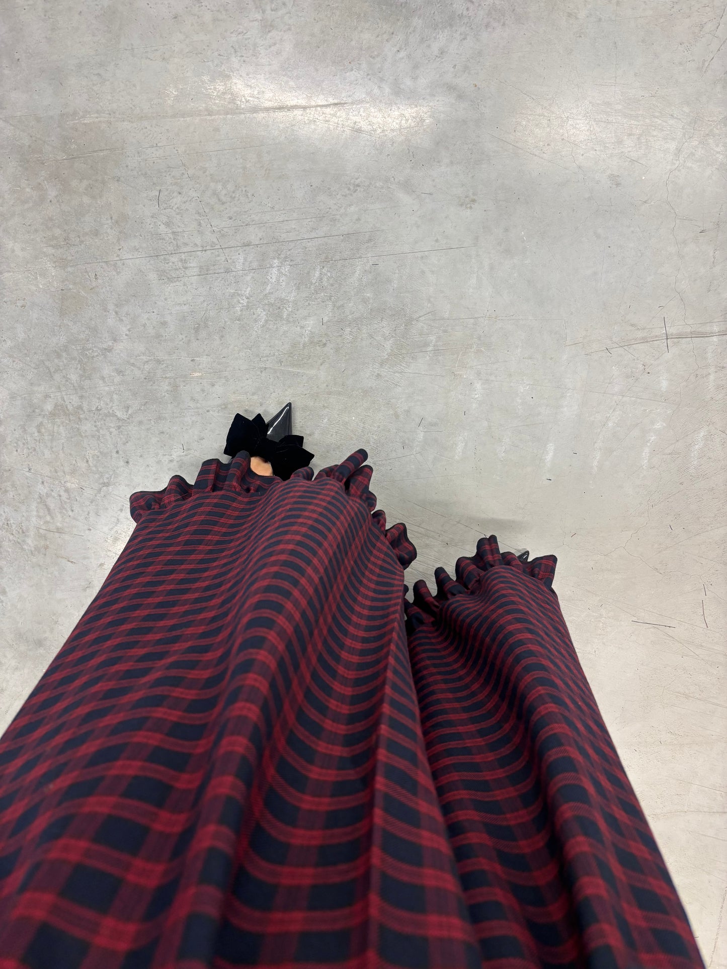 PRE ORDER RED/BLUE TARTAN RUFFLE SKIRT