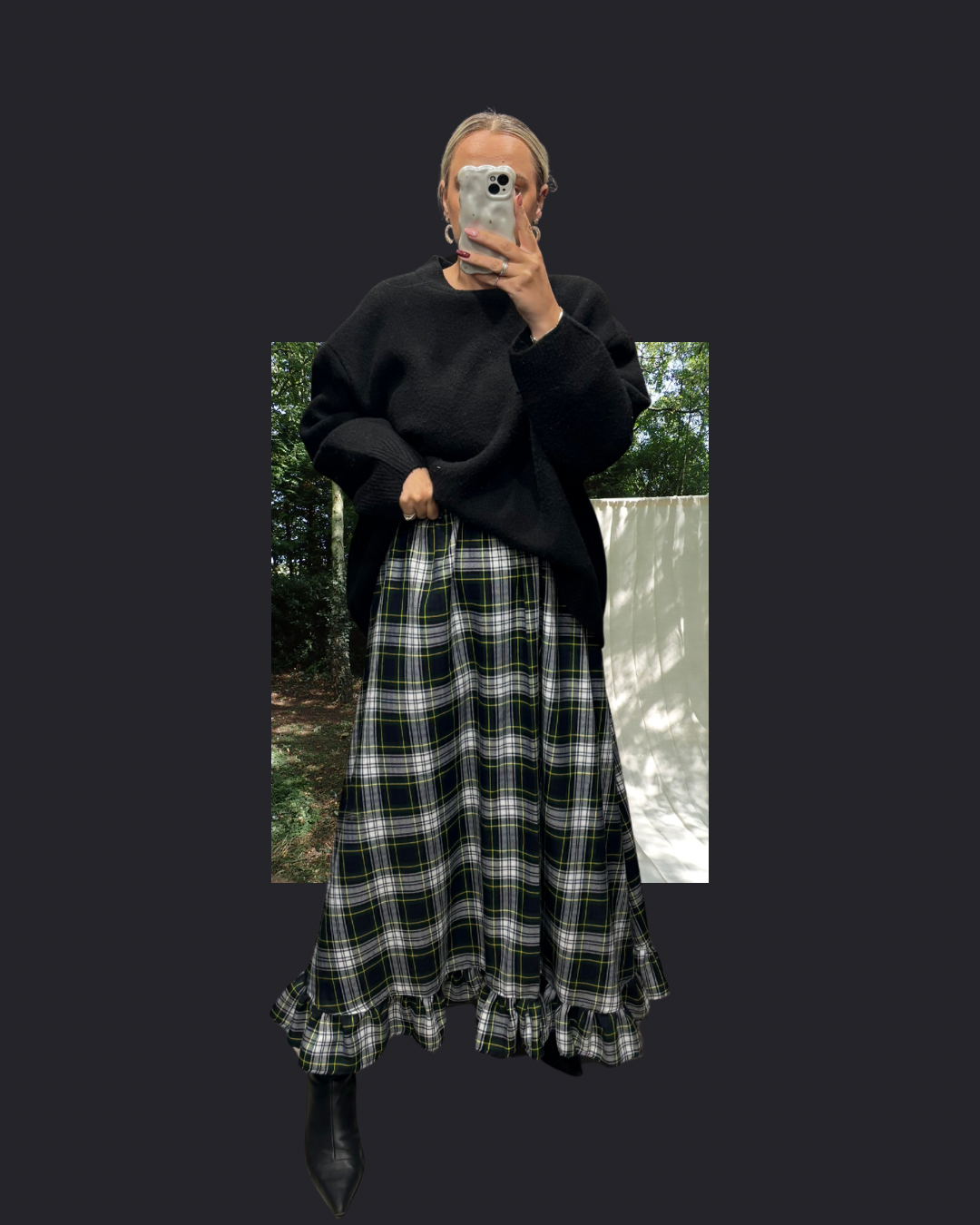 PRE ORDER GREEN TARTAN RUFFLE SKIRT