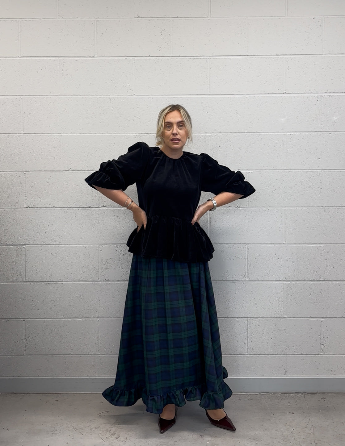 PRE ORDER GREEN WATCH TARTAN RUFFLE SKIRT