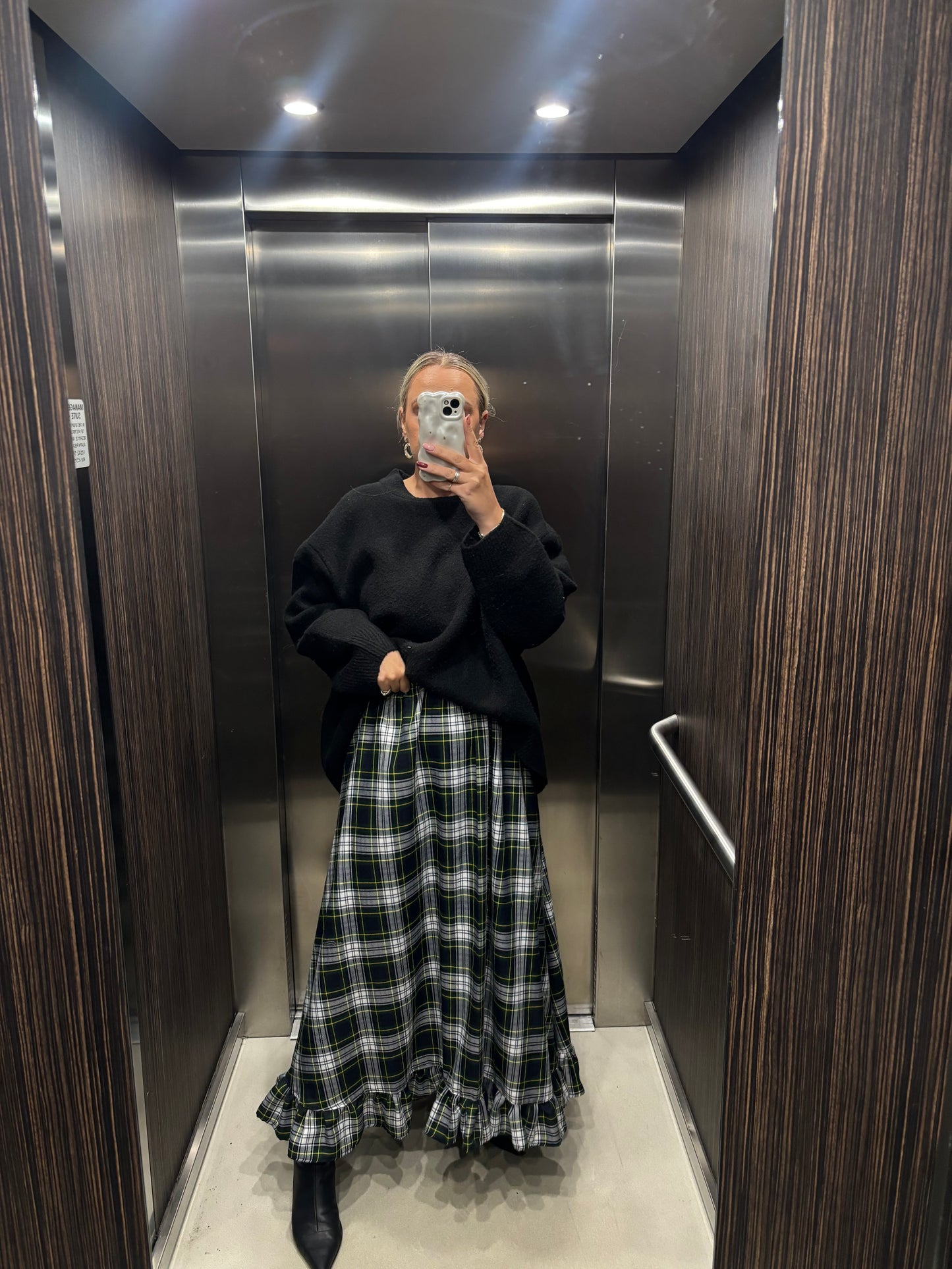 PRE ORDER GREEN TARTAN RUFFLE SKIRT