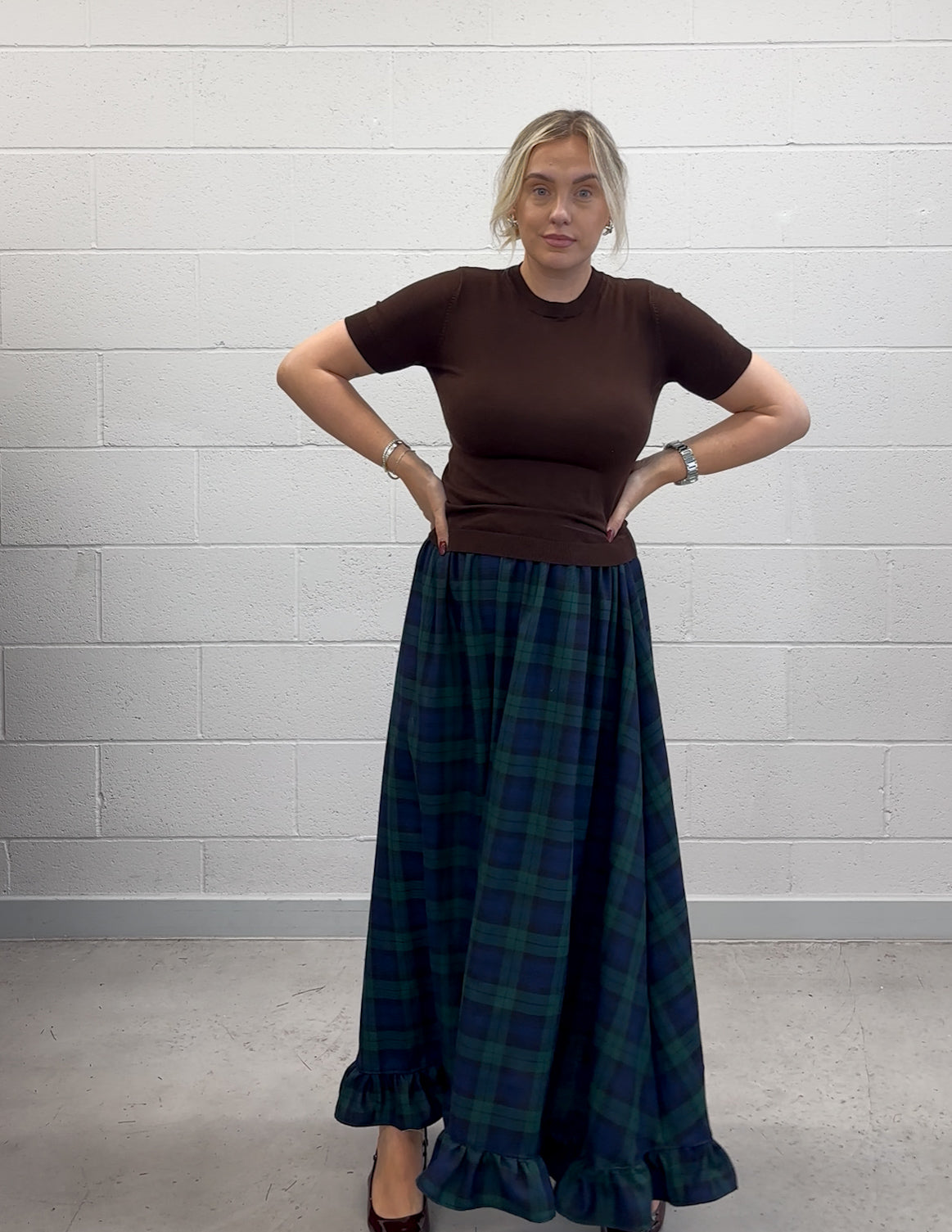 PRE ORDER GREEN WATCH TARTAN RUFFLE SKIRT