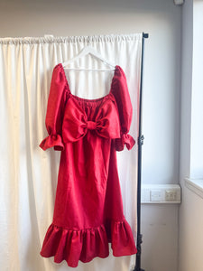 READY TO BUY: RED ROSEBUD RUFFLE WITH BOW