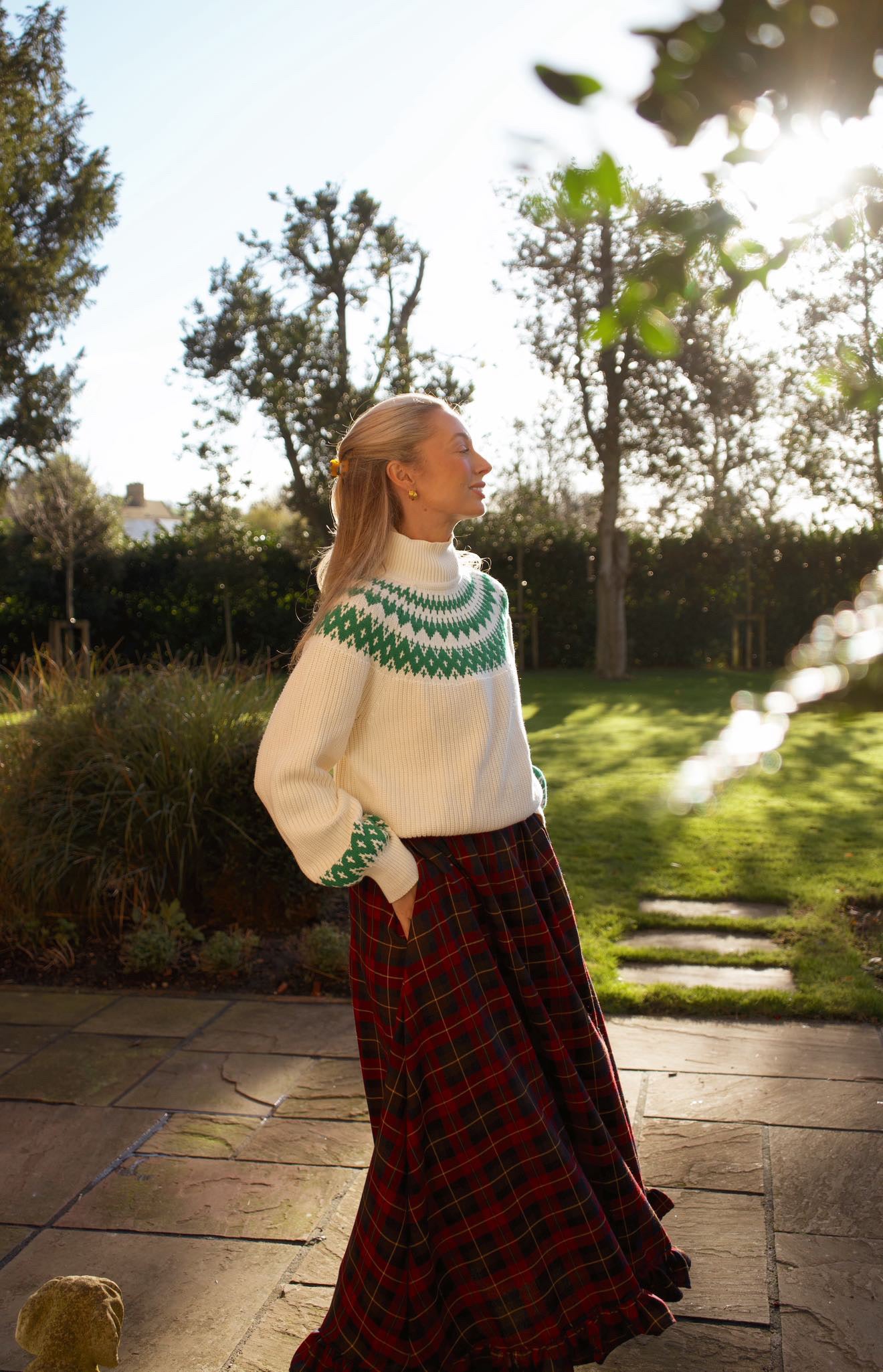 PRE ORDER RED/BROWN TARTAN RUFFLE SKIRT