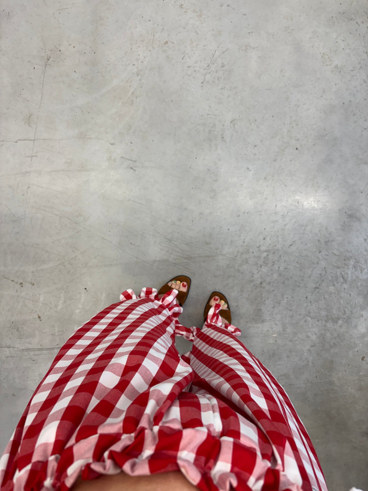 PRE ORDER RED GINGHAM ROSIE TROUSERS