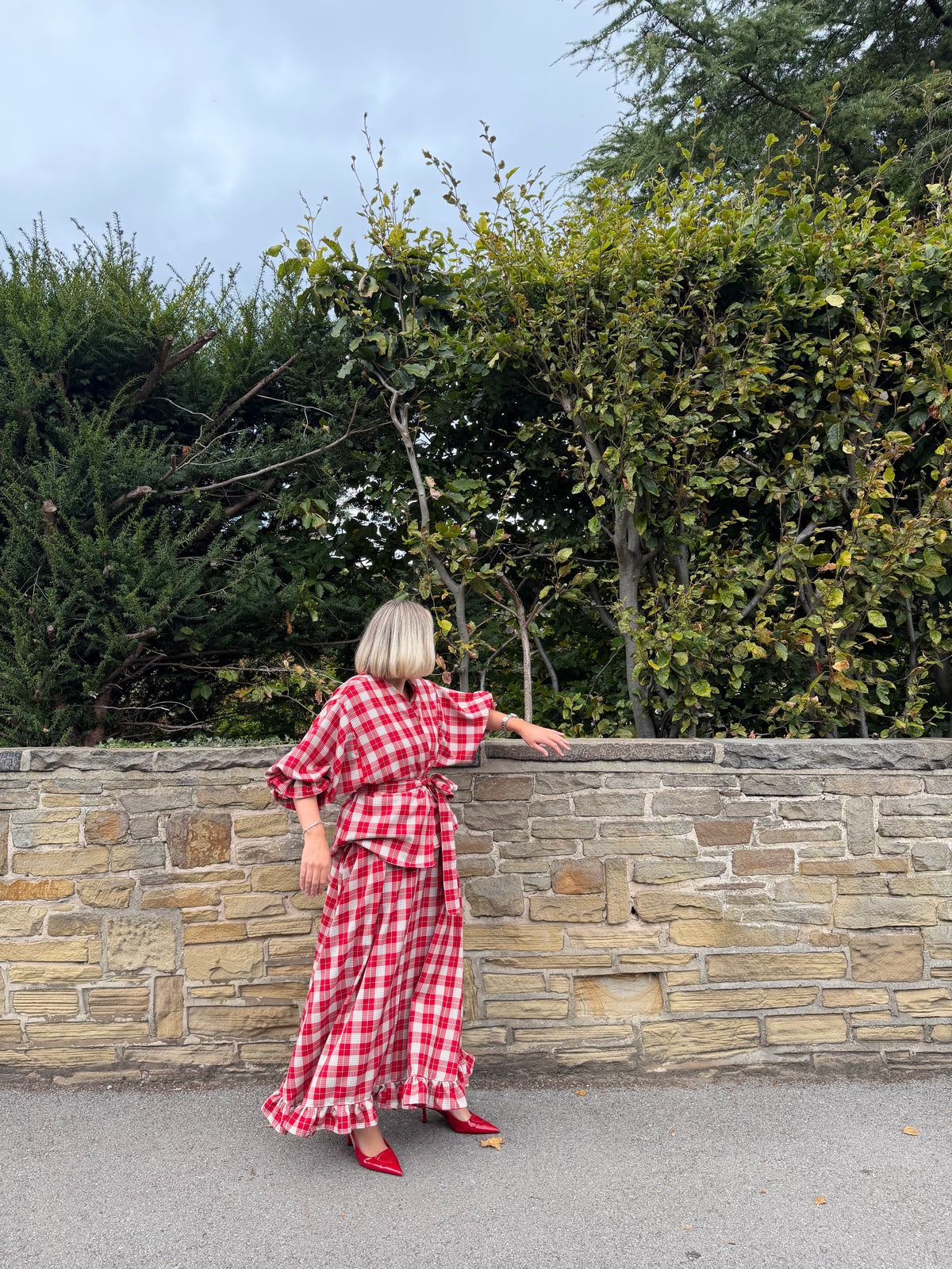 PRE ORDER RED & WHITE TARTAN SKIRT