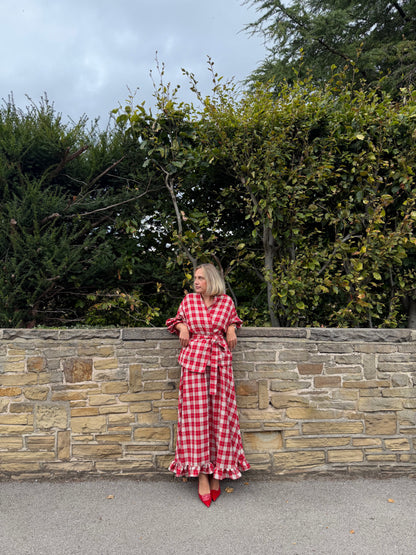 PRE ORDER RED & WHITE TARTAN SKIRT