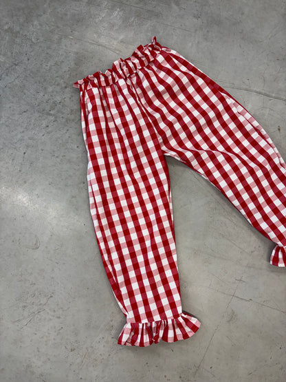 PRE ORDER RED GINGHAM ROSIE TROUSERS