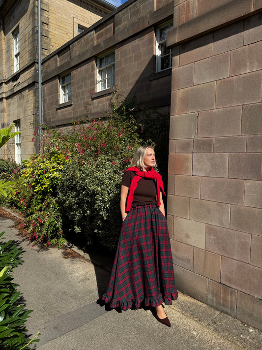 PRE ORDER RED & GREEN TARTAN SKIRT