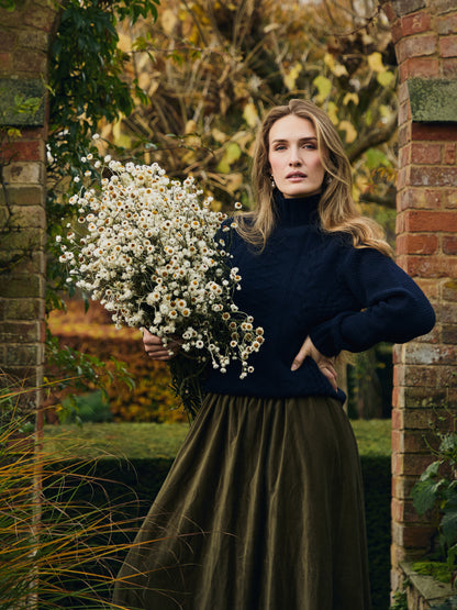 PRE ORDER VELVET OLIVE RUFFLE SKIRT