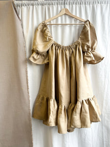 READY TO BUY BEIGE LINEN ROSEBUD MINI