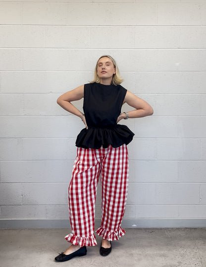 PRE ORDER RED GINGHAM ROSIE TROUSERS