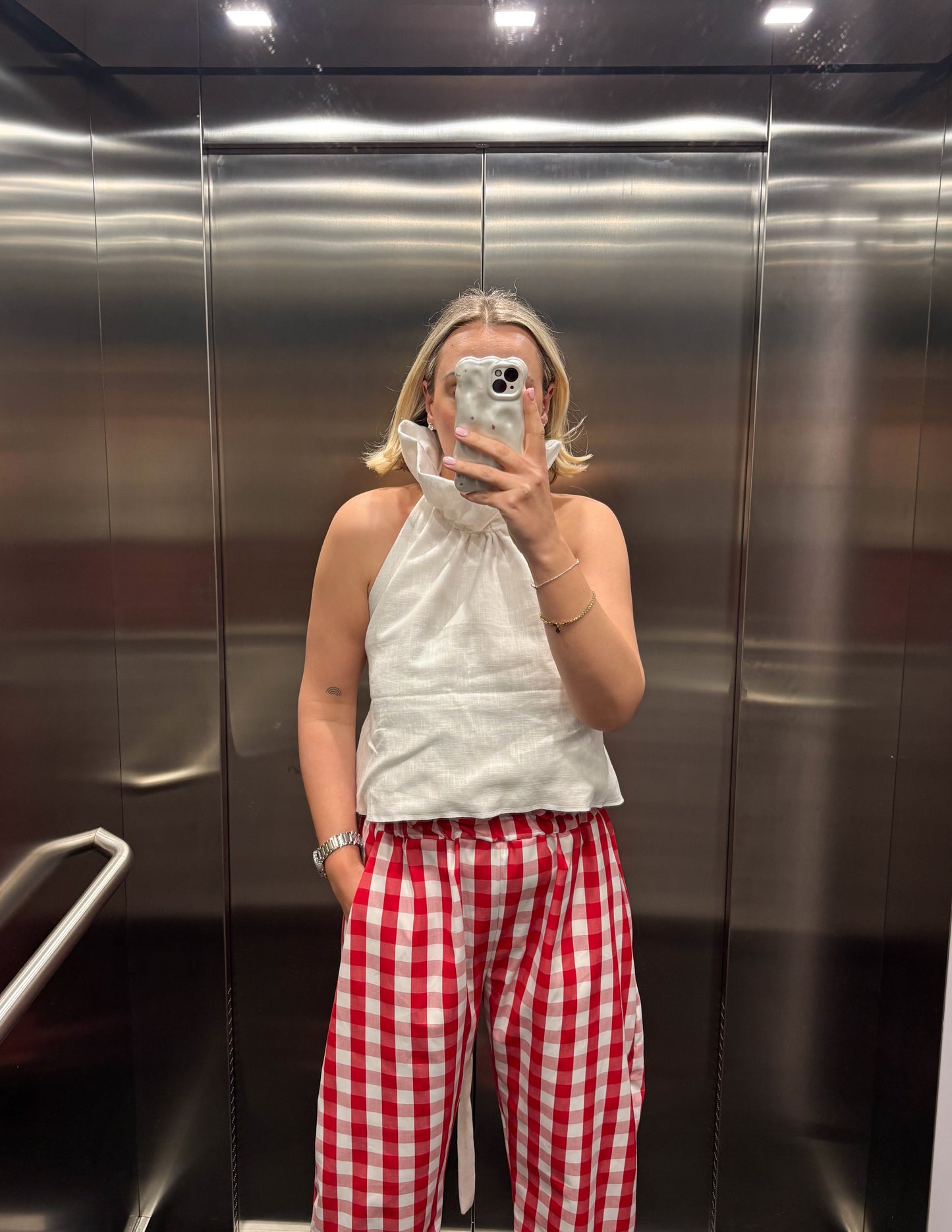 PRE ORDER RED GINGHAM ROSIE TROUSERS