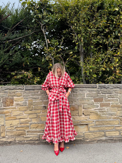 PRE ORDER RED & WHITE TARTAN SKIRT