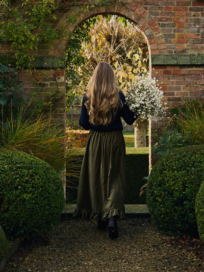 PRE ORDER VELVET OLIVE RUFFLE SKIRT