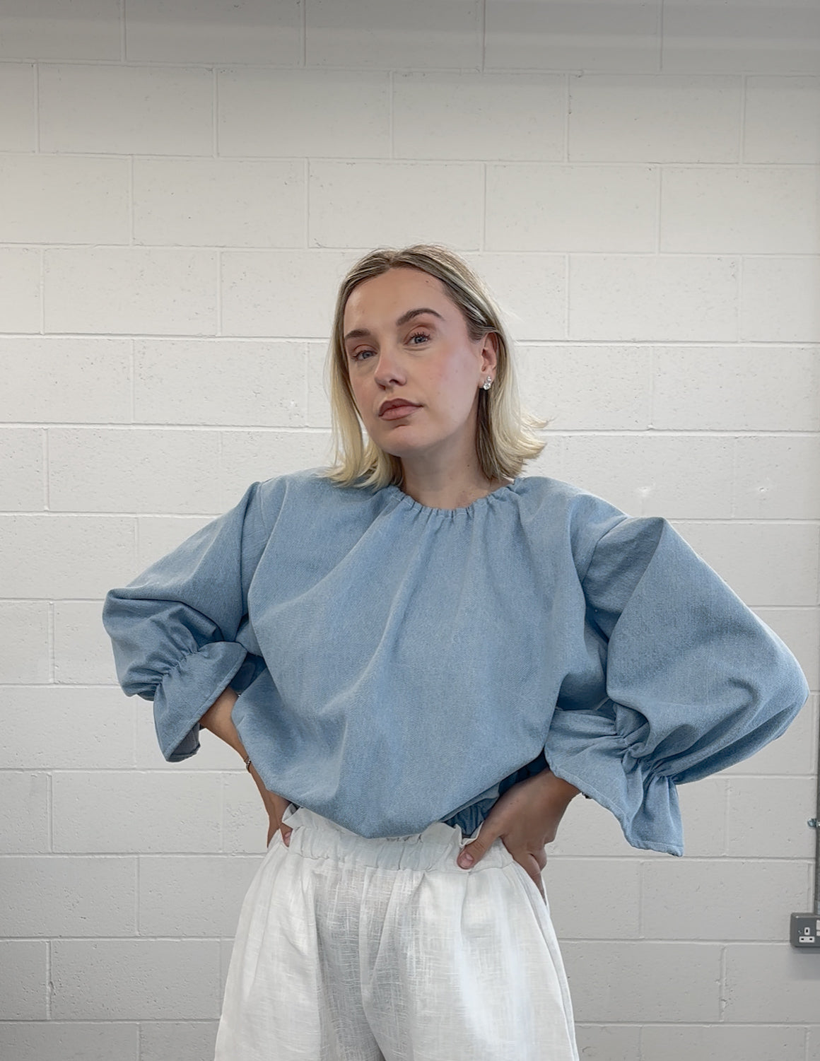 PRE ORDER VIVIENNE DENIM BLOUSE - LIMITED