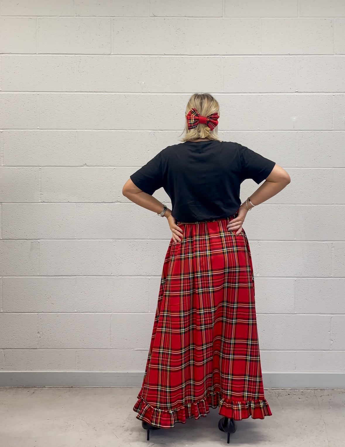 PRE ORDER RED TARTAN RUFFLE SKIRT