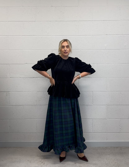 PRE ORDER GREEN WATCH TARTAN RUFFLE SKIRT