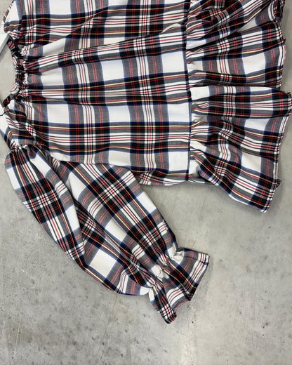 PRE ORDER WHITE TARTAN OLIVIA BLOUSE
