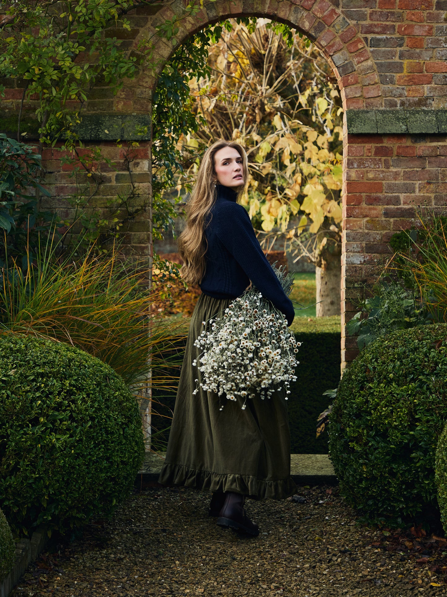 PRE ORDER VELVET OLIVE RUFFLE SKIRT