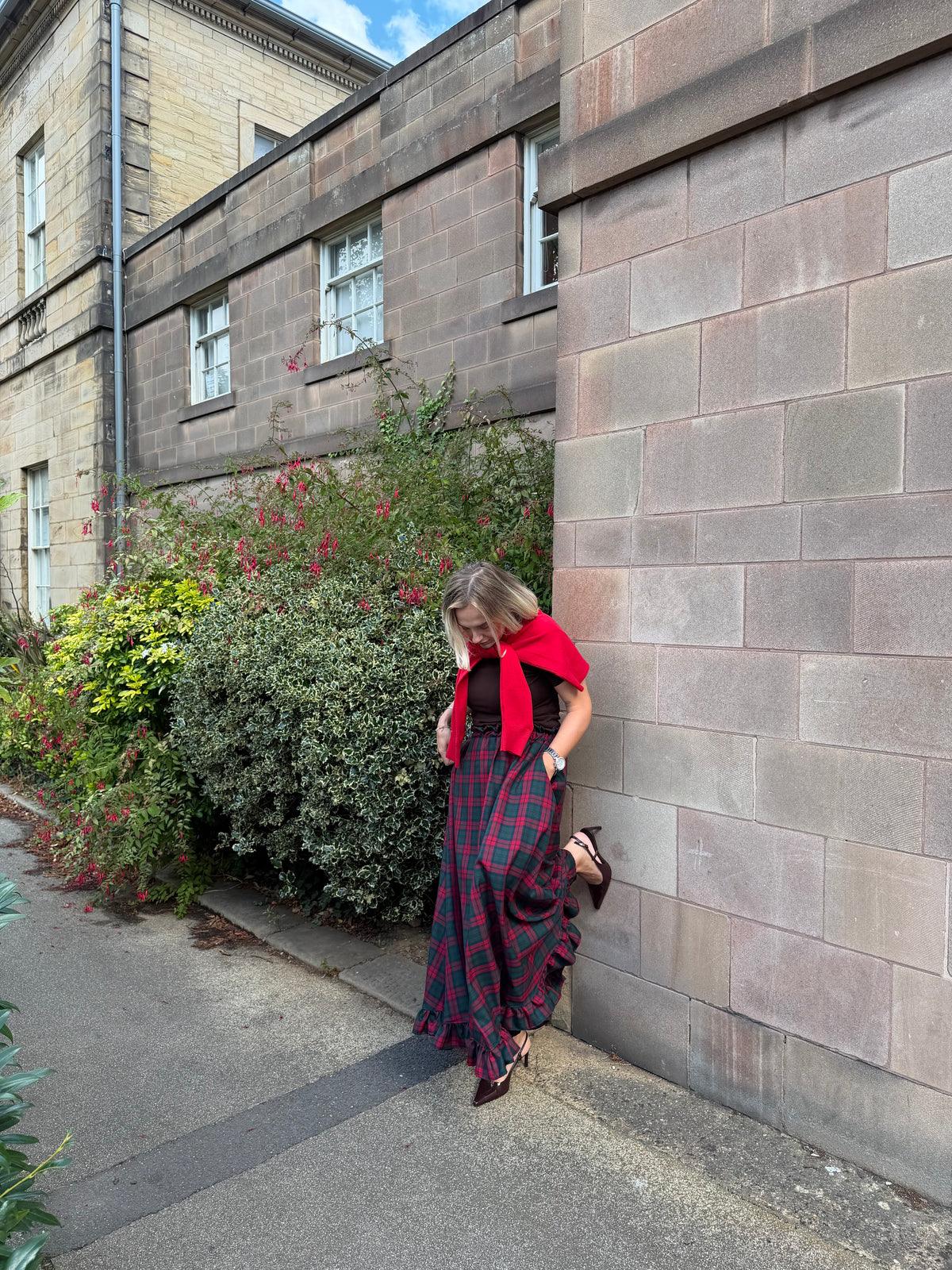 PRE ORDER RED & GREEN TARTAN SKIRT