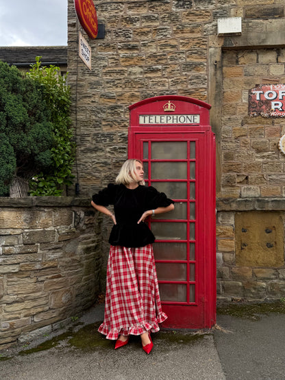 PRE ORDER RED & WHITE TARTAN SKIRT