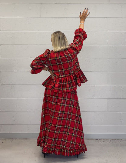 PRE ORDER RED TARTAN OLIVIA BLOUSE