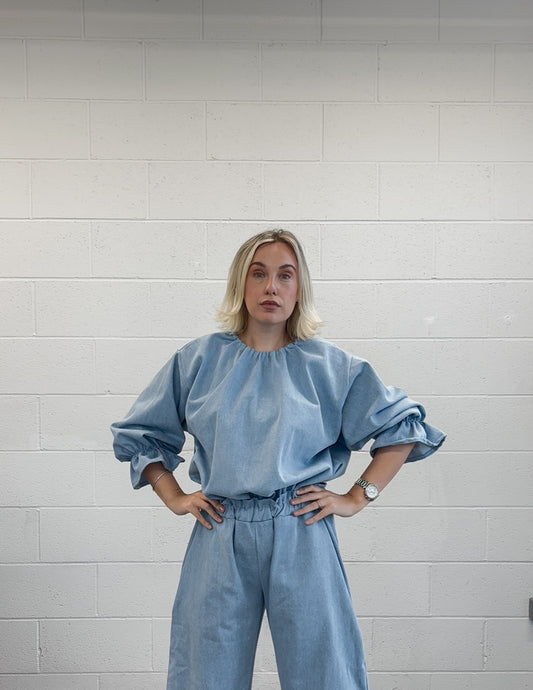 PRE ORDER VIVIENNE DENIM BLOUSE - LIMITED