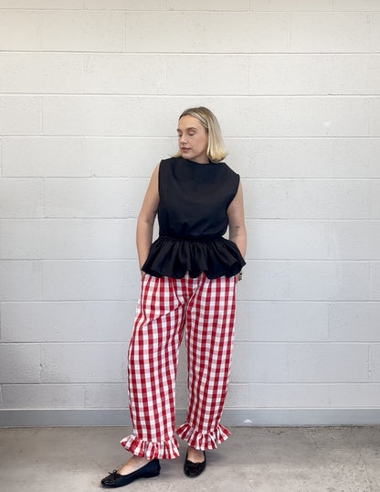 PRE ORDER RED GINGHAM ROSIE TROUSERS