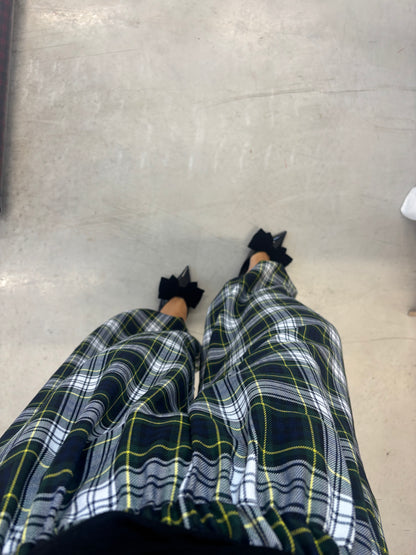 PRE ORDER GREEN TARTAN BALLOON TROUSERS