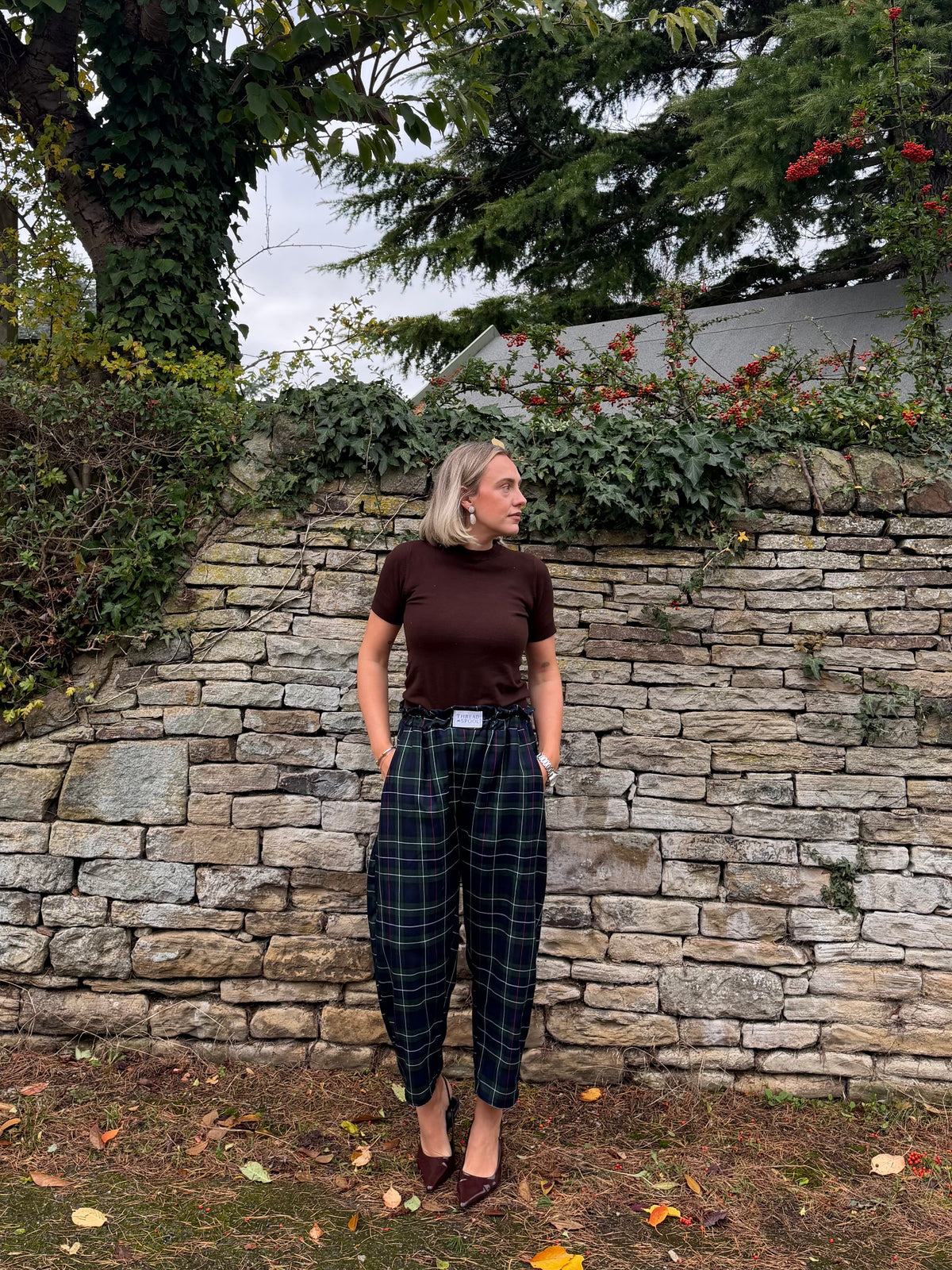 PRE ORDER NAVY TARTAN NORA TROUSERS