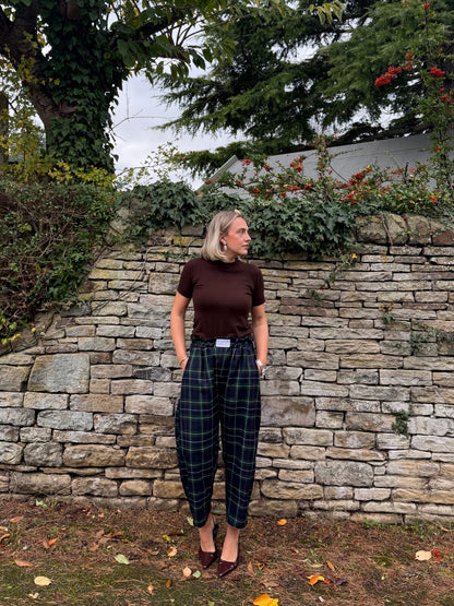 PRE ORDER NAVY TARTAN NORA TROUSERS