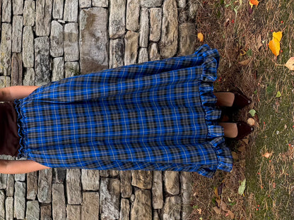 PRE ORDER BLUE & GREY TARTAN SKIRT