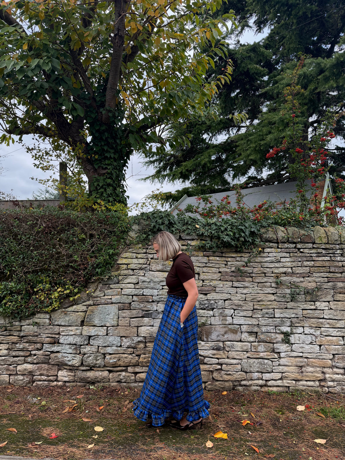 PRE ORDER BLUE & GREY TARTAN SKIRT