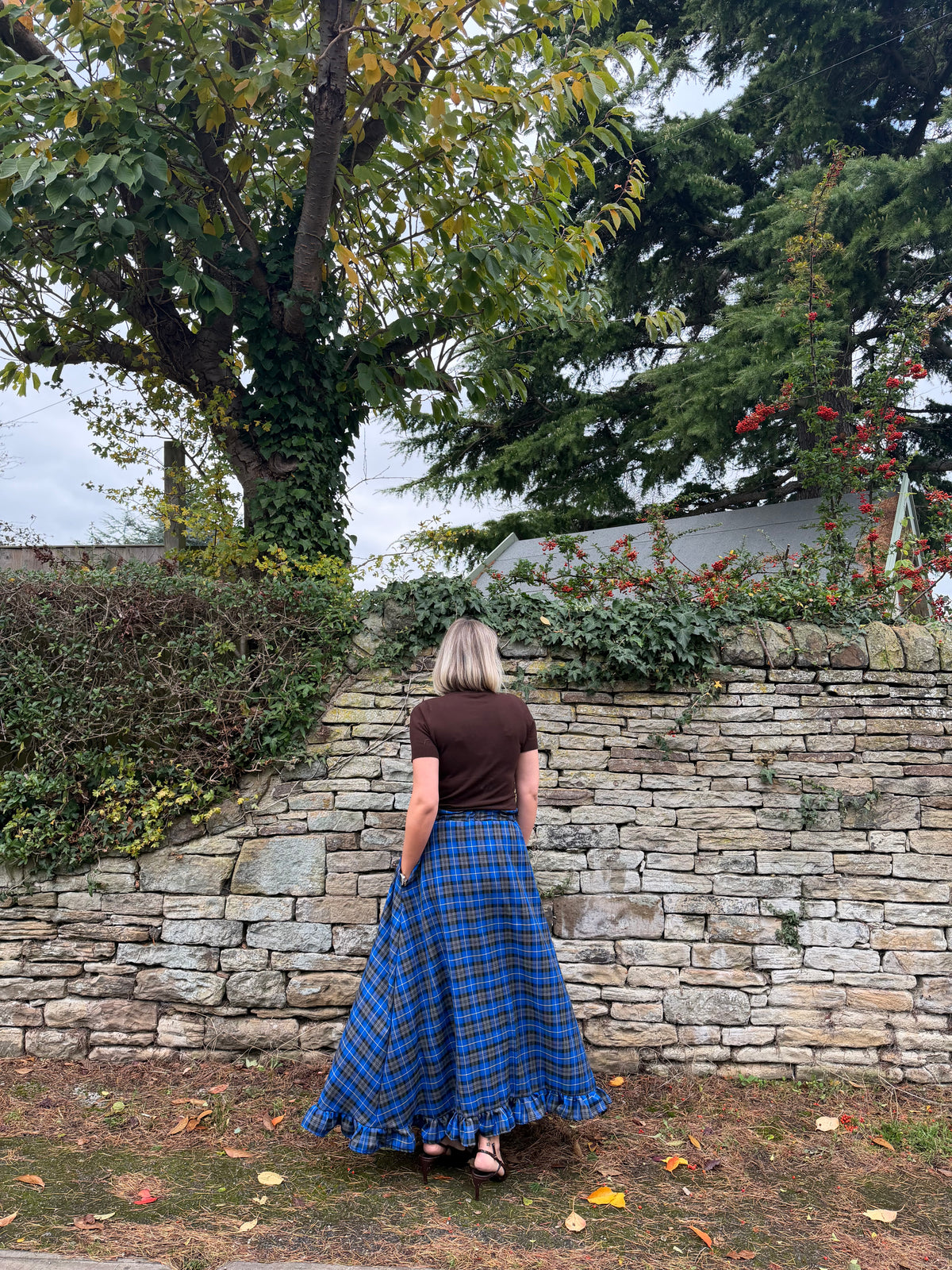 PRE ORDER BLUE & GREY TARTAN SKIRT