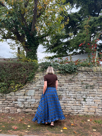 PRE ORDER BLUE & GREY TARTAN SKIRT
