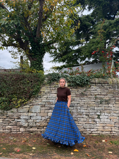 PRE ORDER BLUE & GREY TARTAN SKIRT