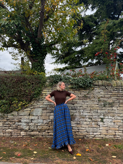 PRE ORDER BLUE & GREY TARTAN SKIRT