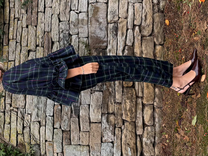 PRE ORDER NAVY TARTAN NORA TROUSERS