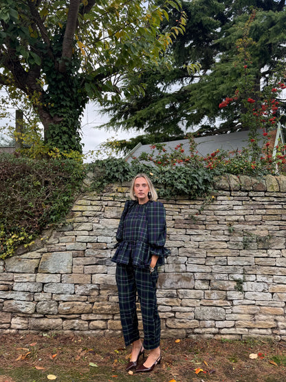 PRE ORDER NAVY TARTAN NORA TROUSERS