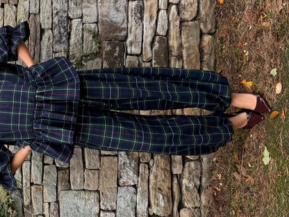 PRE ORDER NAVY TARTAN BALLOON TROUSERS