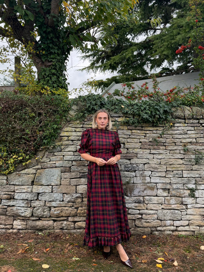 PRE ORDER RED & BROWN TARTAN ELIZABETH MIDI
