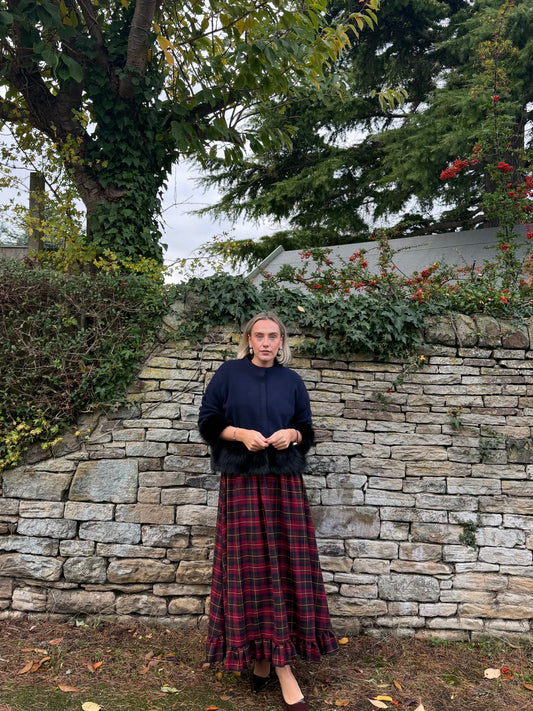 PRE ORDER RED & BROWN TARTAN SKIRT