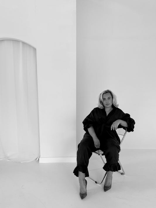 READY TO BUY BLACK LINEN ROSIE TROUSER