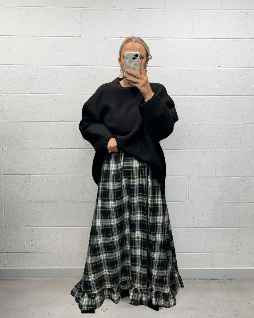 PRE ORDER GREEN TARTAN RUFFLE SKIRT