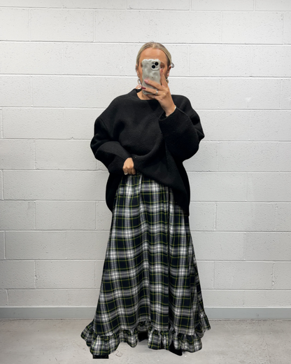 PRE ORDER GREEN TARTAN RUFFLE SKIRT